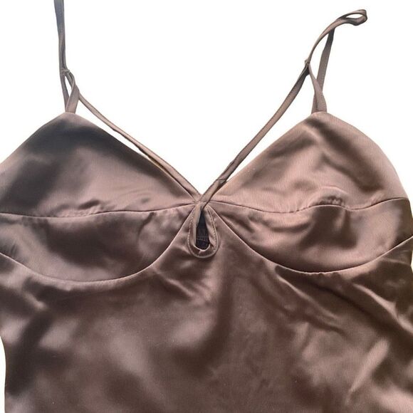 NWOT 2 piece bundle, Forever 21 brown and black silk tops - Picture 3 of 9